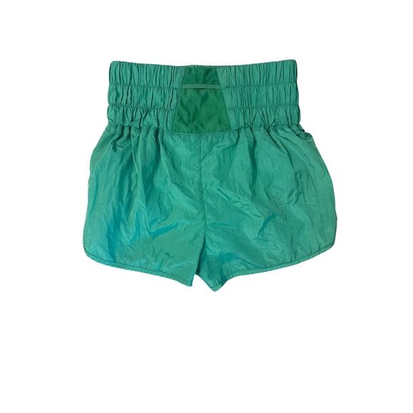 M Free People FP Movement The Way Home Shorts Green High Rise Smocked Waist - Picture 4 of 5